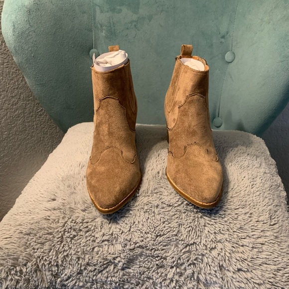 Taupe Suede Boho Booties 7 - Picture 8 of 8